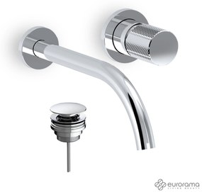 Eurorama Eletta Tecno Chrome Μπαταρία Νιπτήρα Εντοιχισμού+Βαλβίδα Clic-Clac 167954-100 R0338-100