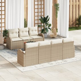 vidaXL Σετ καναπέ κήπου 8 pcs Beige, λευκό Μεσαίο