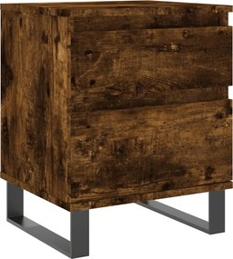 vidaXL Κομοδίνα 2 τεμ. Καπνιστή Δρυς 40 x 35 x 50 εκ. Επεξεργ. Ξύλο