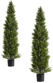 VEVOR Artificial Topiary Cedar Trees, 2 Set 1524mm Faux Pine Shrubs Plants, Fake Silk Tree Look Real, Easy Assembly for Decor Front Porch Outdoor Patio Garden Balcony Backyard Indoor Office