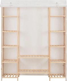 vidaXL Ντουλάπα Λευκή 135 x 40 x 170 εκ. Υφασμάτινη