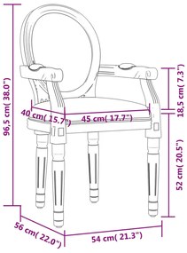 Καρέκλα Τραπεζαρίας Σκούρο Γκρι 54 x 56 x 96,5 εκ. Υφασμάτινη - Γκρι