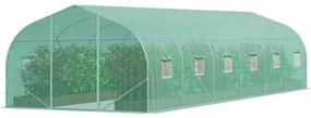 VEVOR Walk-in Tunnel Greenhouse 29.53x9.84x6.6ft Galvanized Frame PE Cover Green