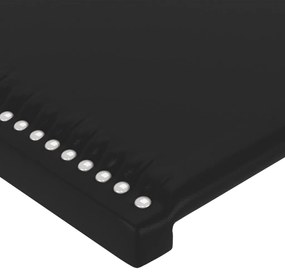 vidaXL Κεφαλάρι Κρεβατιού LED Μαύρο 183x16x118/128 εκ. Συνθετ. Δέρμα