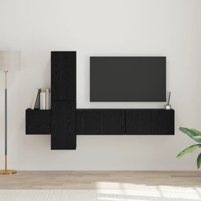vidaXL Σετ επίπλου τηλεόρασης 5 pcs Μαύρη δρυς Επεξεργασμένο ξύλο