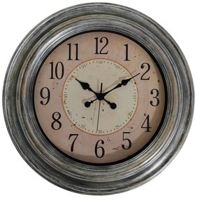 Ρολόι Τοίχου Vintage Ασημί Πλαστικό 60.5x5.5x60.5cm ANKOR