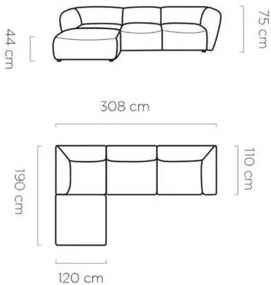 Γωνιακός καναπές Canada Mini-Krem-Δεξιά