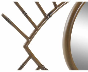 Τοίχο καθρέφτη DKD Home Decor Φυσικό Bali 63 x 4 x 53 cm
