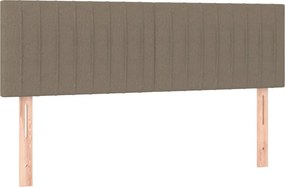 vidaXL Κρεβάτι Boxspring με Στρώμα Taupe 140x190 εκ. Υφασμάτινο