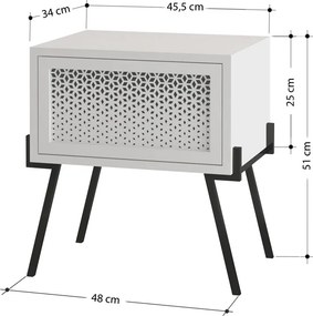 Κομοδίνο Naive Megapap χρώμα λευκό 48x34x51εκ.