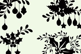 Σετ των 3 Intra απο ξύλο plywood 3mm-4mm πάχος Χριστουγεννιάτικο στολίδι μπάλας πόρτας με φύλλα Δίασταση 8x8 cm INTRAFABR-80517125