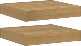 vidaXL Ράφι Τοίχου 2 pcs Καφέ 23 x 23,5 x 4 εκ Επεξεργασμένο ξύλο