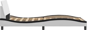vidaXL Πλαίσιο Κρεβατιού Dover Λευκό/Μαύρο 100x200εκ.Συνθ. Δέρμα