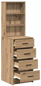 vidaXL Highboard artisan δρυς 40 x 41 x 135 εκ. Επεξεργασμένο ξύλο