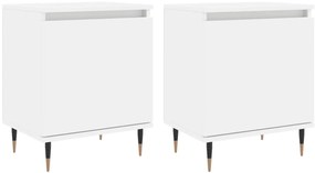 vidaXL Κομοδίνα 2 τεμ. Λευκά 40 x 30 x 50 εκ. από Επεξεργασμένο Ξύλο