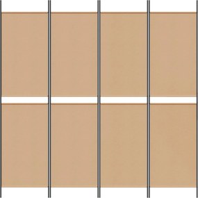 vidaXL 4-Πίνακας Διαχωριστικός Μπεζ 200 x 200 cm Ύφασμα