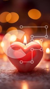 Intra Συλλεκτικό Ξύλινο Παζλ Plywood 4mm - Ρομαντική ρύθμιση κεριών σε σχήμα καρδιάς Σε Ξύλινο Κουτί - Διαστάσεις: 10x10 cm – 25 κομμάτια