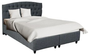 Lanse double bed with storage boucle anthracite 160x200cm 162x206x131 εκ.