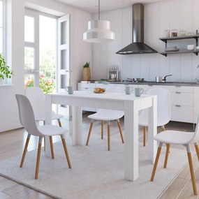 vidaXL Τραπεζαρία Λευκή 120 x 60 x 76 εκ. από Επεξ. Ξύλο