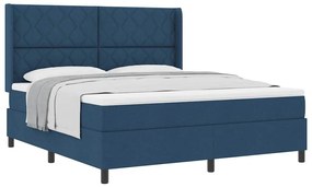 vidaXL Κρεβάτι με ελατήρια με στρώμα Μπλε 180 x 200 cm ύφασμα