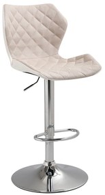 Σκαμπό Bar BAR90 Εκρού Ύφασμα 47x50x65-94/87-115cm Σετ 2Τμχ