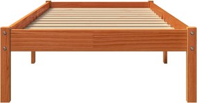 vidaXL Σκελετός Κρεβ. Χωρίς Στρώμα Καφέ Κεριού 90x200 εκ Μασίφ Πεύκο