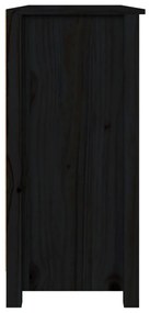 Ντουλάπι Μαύρο 100 x 35 x 74 εκ. από Μασίφ Ξύλο Πεύκου - Μαύρο