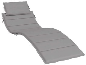 vidaXL Μαξιλάρι Ξαπλώστρας Γκρι 186x58x4 εκ. από Ύφασμα Oxford