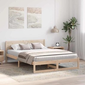 vidaXL Σκελετός Κρεβατιού Καφέ 160 x 200 cm Μασίφ ξύλο πεύκου
