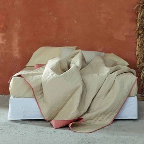 Κουβερλί King Size (240x265) 2 Όψεων Nima Bed Linen Deploy Κοραλί,Μπεζ