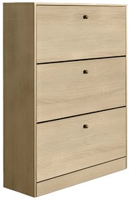 Παπουτσοθήκη Warat pakoworld 3 θέσεων σε φυσική απόχρωση 80x24x112εκ