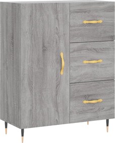 vidaXL Ντουλάπι Γκρι Sonoma 69,5 x 34 x 180 εκ. Επεξεργασμένο Ξύλο