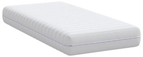 vidaXL Στρώμα με Στρώση Καρύδας Λευκό 80 x 160 cm Τσέπες ελατηρίων