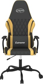 vidaXL Καρέκλα Gaming Μαύρο/Χρυσό από Συνθετικό Δέρμα