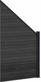 vidaXL Σετ Φράχτη 95 x 180 εκ. WPC και Αλουμίνιο Μαύρο