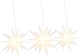 VidaXL Φωτιστικά Χριστ. με LED 3 Τεμ. Αναδιπλούμενα Λευκά