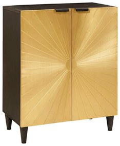 vidaXL Πλαϊνό γραφείο Μαύρο και Χρυσό 60 x 33 x 75 cm