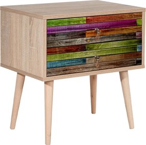 Κομοδίνο Soho Megapap χρώμα sonoma 60x40x61εκ.