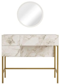 Τουαλέτα Με Καθρέπτη 956LCS3202 88x43,6x76,7/40x45cm Marble Effect White-Gold