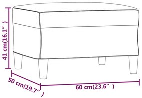 vidaXL Υποπόδιο Γκρι 60x50x41 εκ. από Συνθετικό Δέρμα