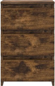 vidaXL Κομοδίνα 2 τεμ. Καπνιστή Δρυς 40x35x62,5 εκ. Επεξεργασμένο Ξύλο