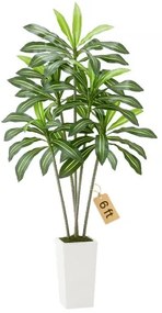 VEVOR 1829 mm Artificial Dracaena Tree Fake Plant with White Planter Indoor