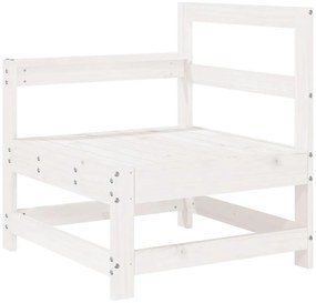 vidaXL Καναπέδες Κήπου Γωνιακοί 2 τεμ. Λευκοί από Μασίφ Ξύλο Πεύκου