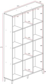 Βιβλιοθήκη FIRENZE pakoworld χρώμα sonoma 107x28,6x178εκ (1 τεμάχια)