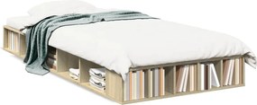 vidaXL Πλαίσιο Κρεβατιού Sonoma Δρυς 75 x 190 εκ. Επεξεργασμένο Ξύλο