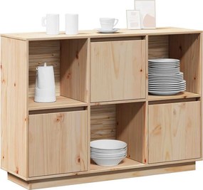 vidaXL Ντουλάπι 110,5x35x80 εκ. από Μασίφ Ξύλο Πεύκου
