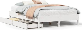 vidaXL Σκελετός Κρεβ. Χωρίς Στρώμα Λευκό 120x190 εκ Μασίφ Πεύκο