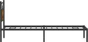 vidaXL Πλαίσιο Κρεβ. Χωρ. Στρώμα Καπνιστή Δρυς 90 x 190 εκ. Επεξ. Ξύλο