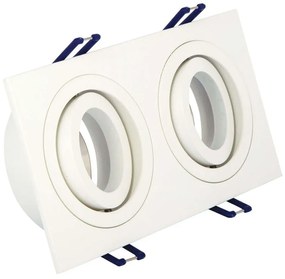 Σποτ Χωνευτό Διπλό VK/03014G/2/W 17,6x9,3x2,8cm 2xGU10 35W White VKLed Ορθογώνιο