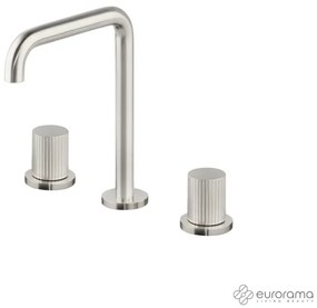 Eurorama OSO Μπαταρία Νιπτήρα Θερμομικτική 3 οπών Inox Finish